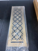 Signature Hardware 438272 Pasteur Brass Floor Register - 4" x 14" - Antique Brass