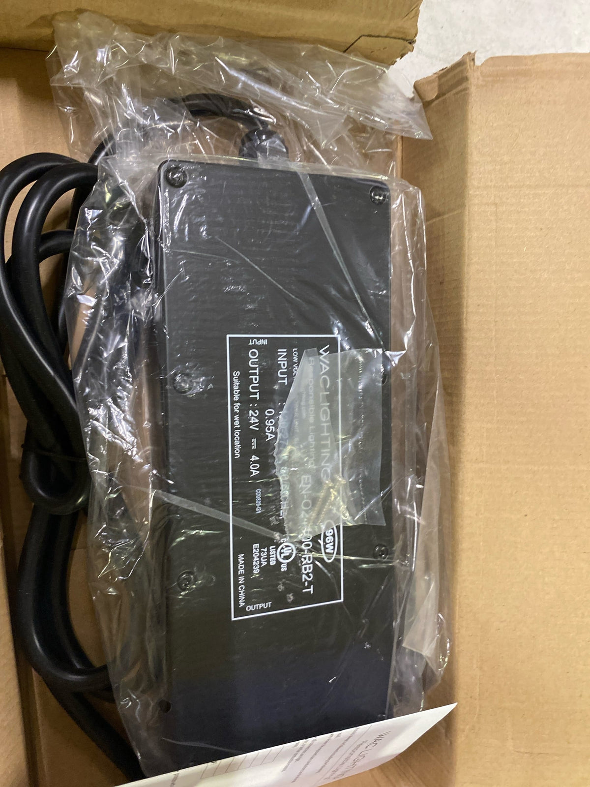 WAC Lighting EN-O24100-RB2-T 120V Input 24V Output 100W Outdoor Remote Enclosed Electronic Transformer, Black