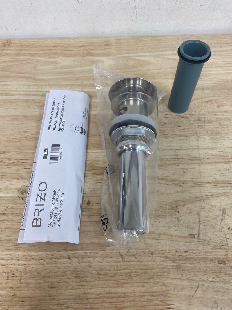 Brizo RP72414NK 1-5/8" Push Button Drain Assembly with Overflow - Luxe Nickel