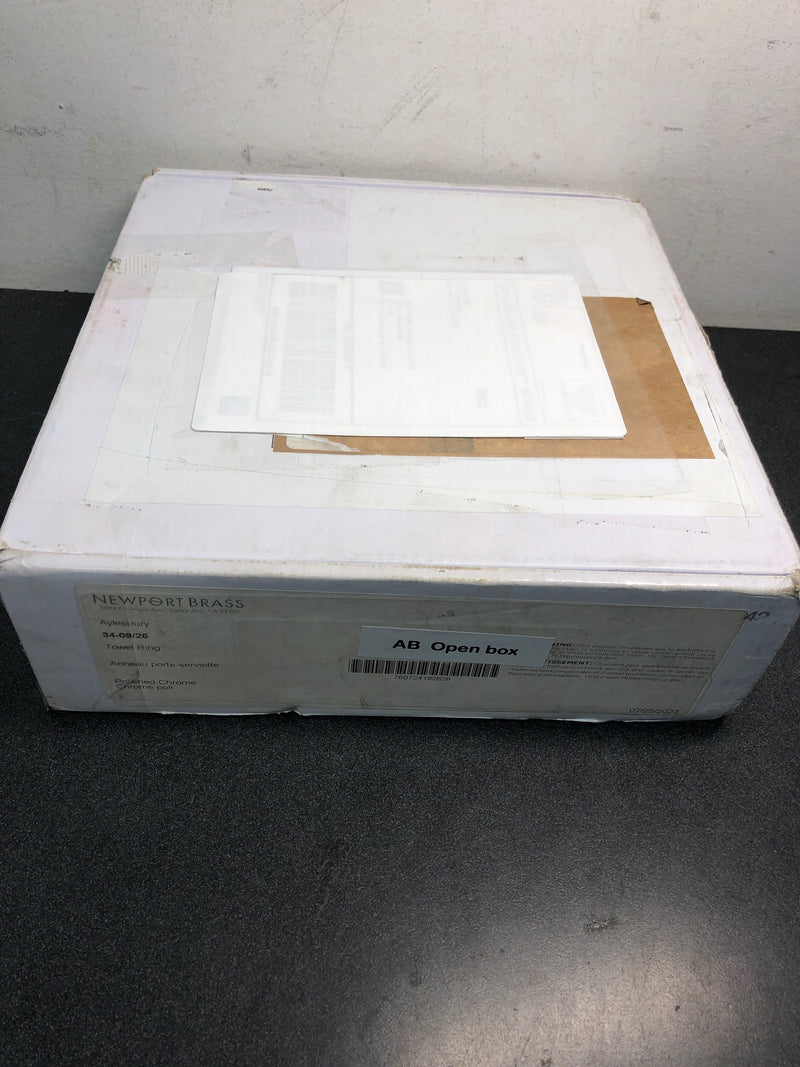 Newport Brass 34-09/26 Solid Brass Towel Ring from the Aylesbury and Jacobean Collections - Polished Chrome