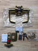 Kwikset 756KNL-3 Kingston Grade 2 Keyed Entry Door Lever Set - Polished Brass