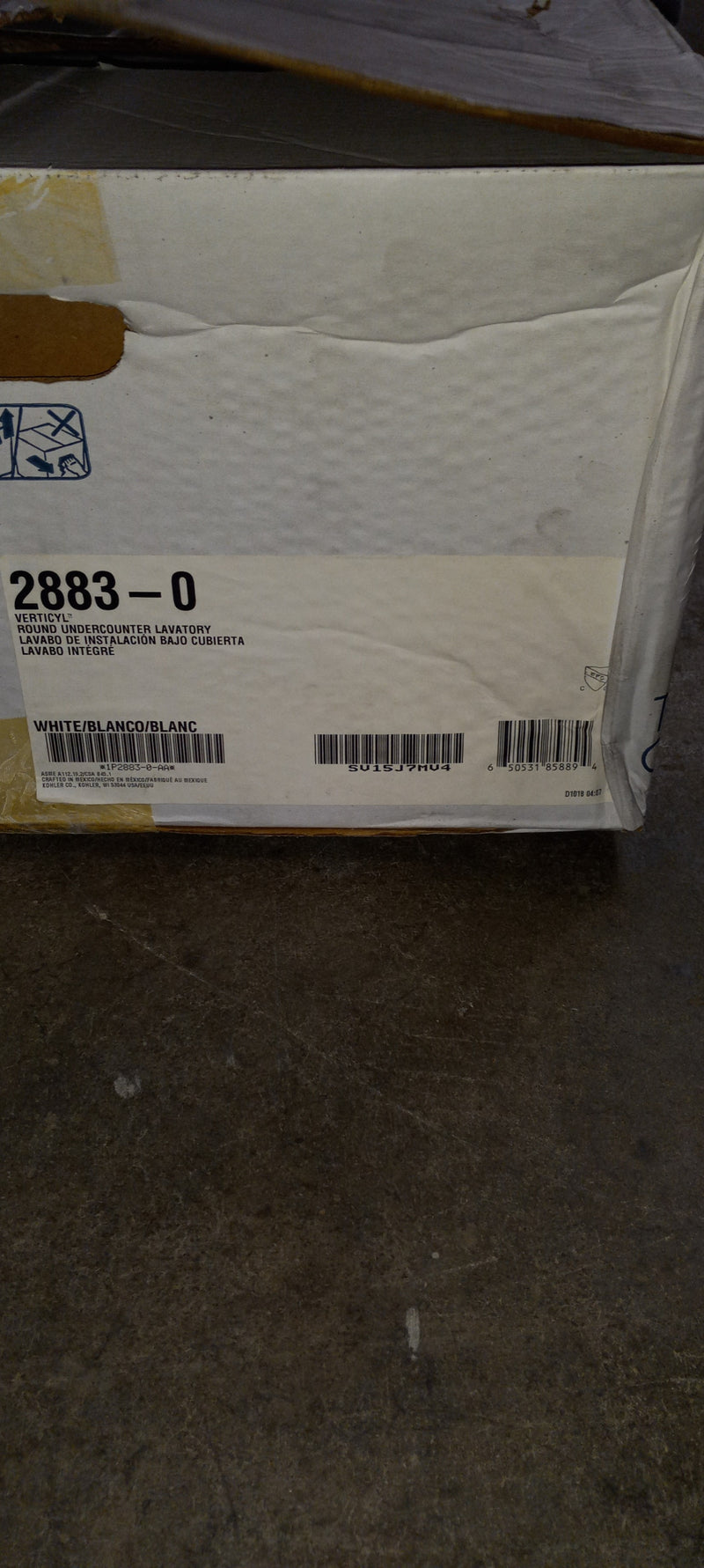 Kohler K-2883-0 Verticyl 13-3/4" Undermount Bathroom Sink with Overflow - White