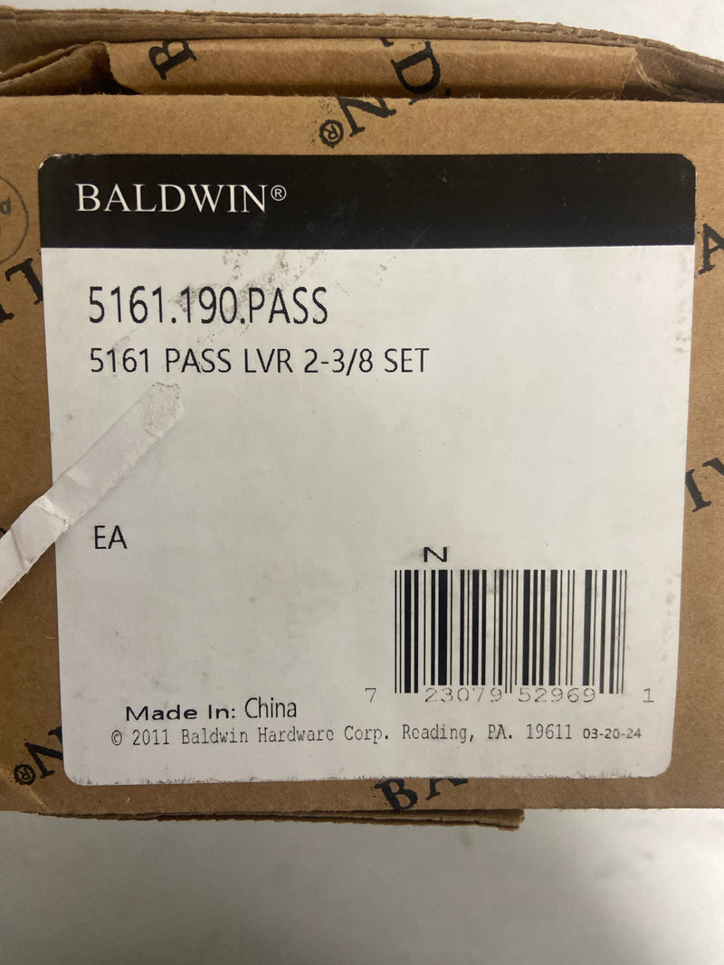 Baldwin 5161190PASS 5161.Pass 5161 Passage Door Lever Set with 5046 Rose from The Estate Collection