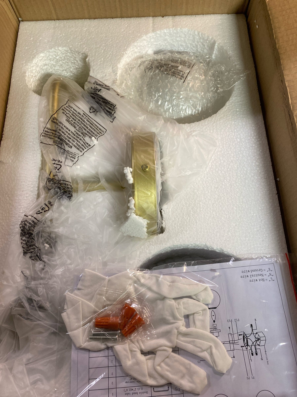 Living District Hanson 2-Light Metal Bath Sconce in Brass and Frosted