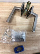 Emtek 5210HLOUS15LH Helios Left Handed Privacy Door Lever Set with Square Rose - Satin Nickel