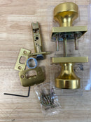 Kwikset 720PSKSQT-4 Pismo Passage Door Knob Set with Square Rose - Satin Brass