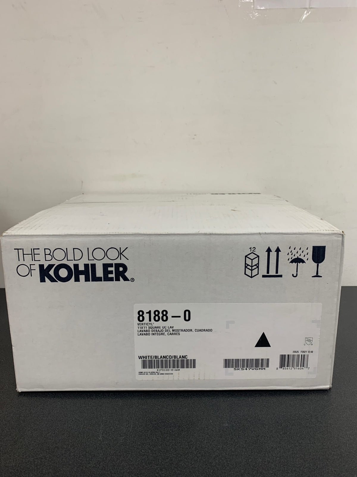 Kohler K-8188-0 Verticyl 13-1/16" Square Vitreous China Undermount Bathroom Sink with Overflow Drain - White