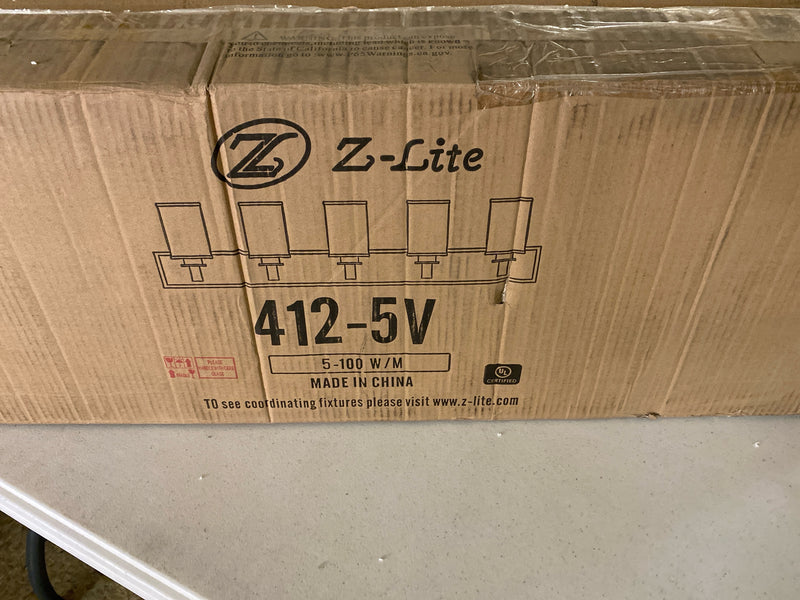 Z-Lite 412-5V Savannah 5 Light Bathroom Vanity Light with Matte Opal Glass Shade - Brushed Nickel