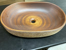 Homary Bathroom Vessel Sink, 23" Oval Bowl Sink Retro Ceramic Washbasin Above Counter for Bathrooms