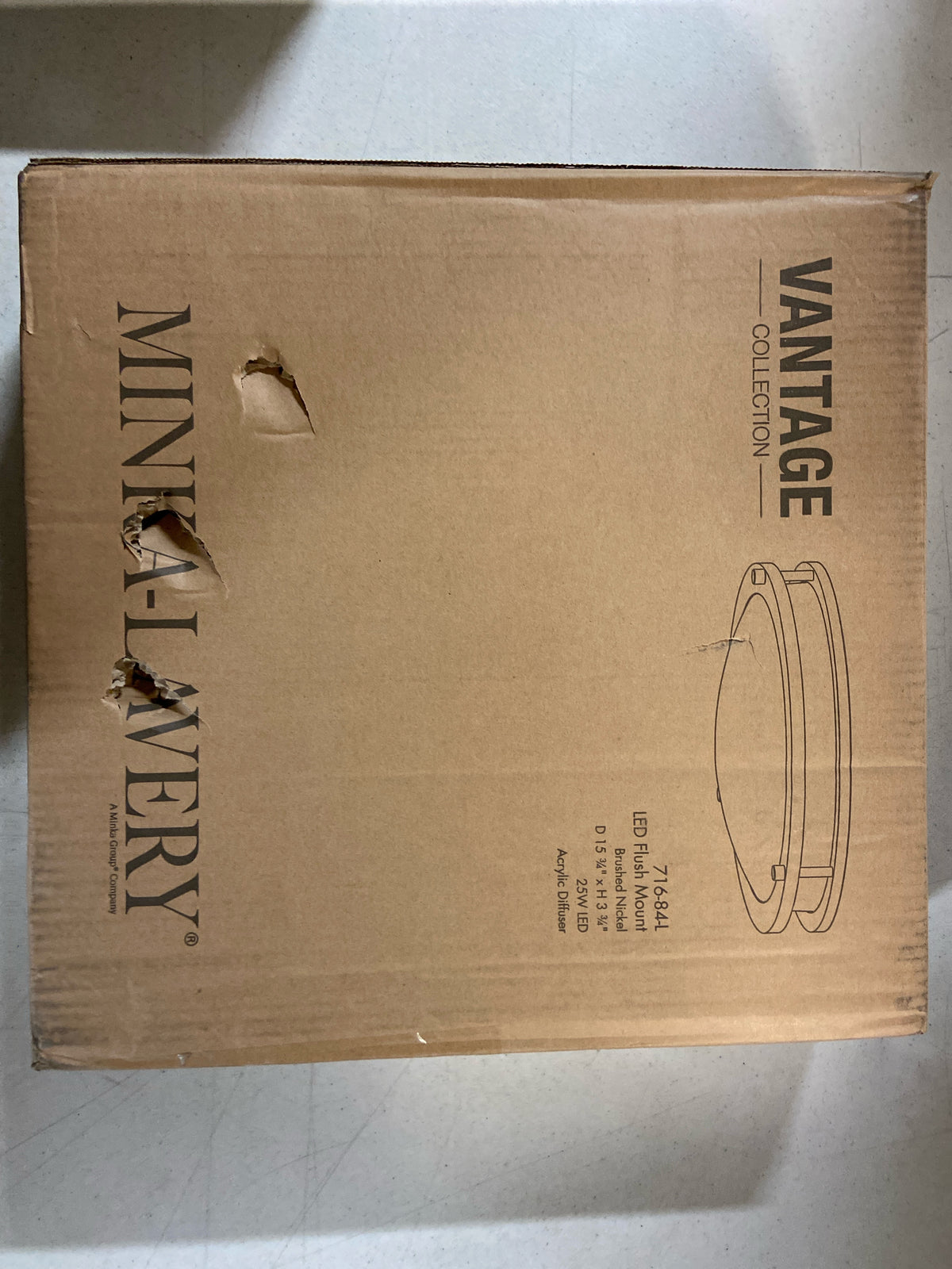 Minka Lavery 716-84-L Vantage 16" Wide Round LED Flush Mount Ceiling Fixture - Brushed Nickel