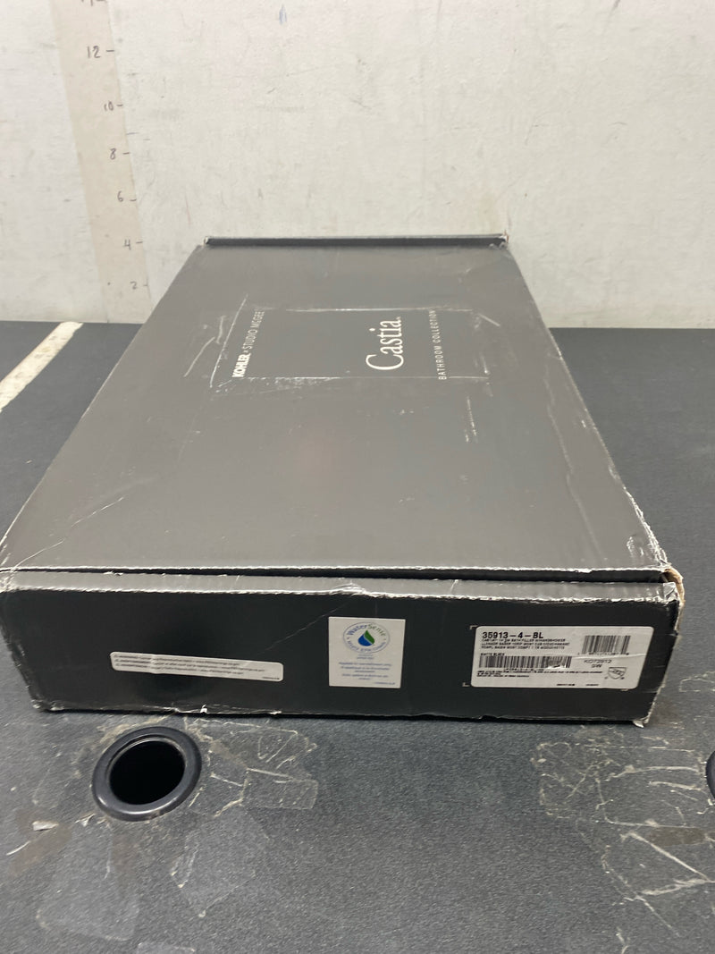 Kohler K-35913-4-BL Castia by Studio McGee Deck Mounted Roman Tub Filler with Built-In Diverter - Includes Hand Shower - Matte Black