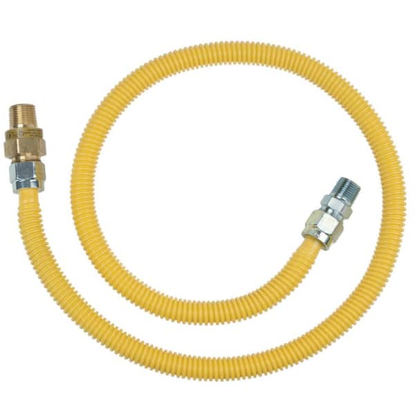 Brasscraft CSSC64TE-48 X5 1/2 in. MIP x 1/2 in. MIP x 48 in. Gas Connector (5/8 in. OD) w/Safety+Plus2 Thermal Excess Flow Valve (106,000 BTU)