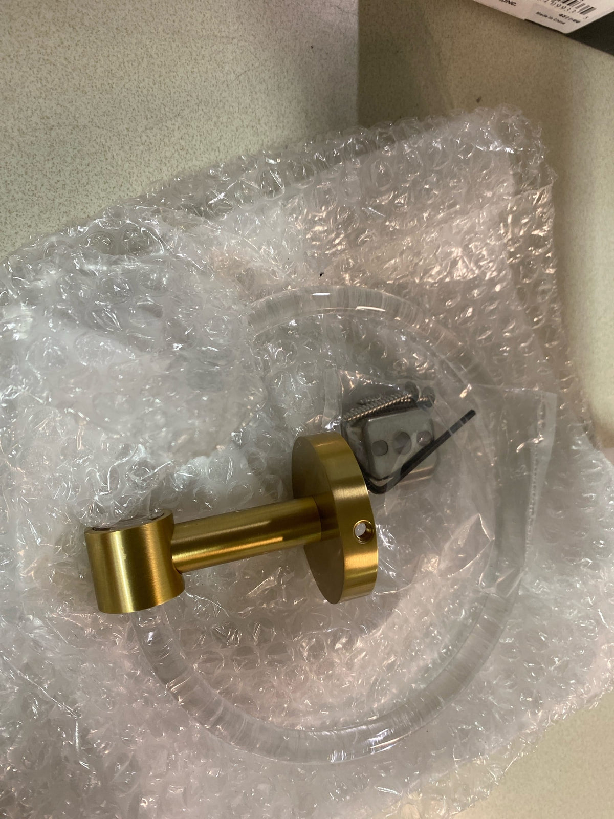 Alno A7240-SB Contemporary Acrylic 6 Inch Diameter Towel Ring - Satin Brass