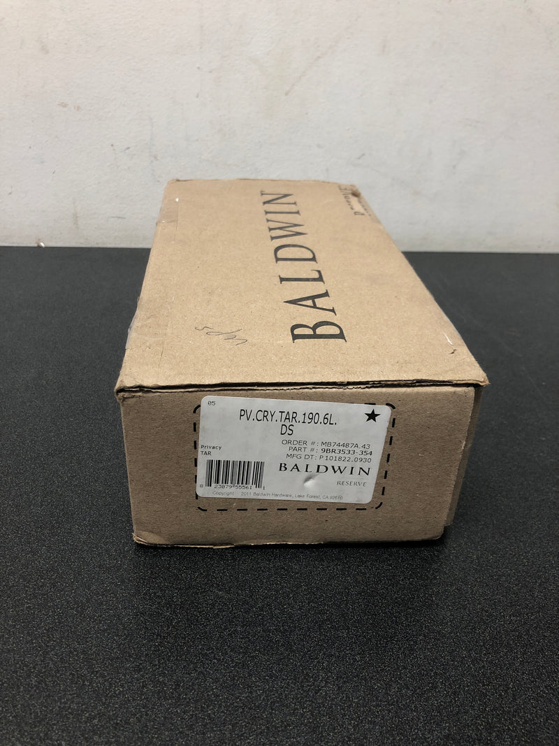 Baldwin PVCRYTAR190 Crystal Privacy Door Knob with Arch Rose - Satin Black