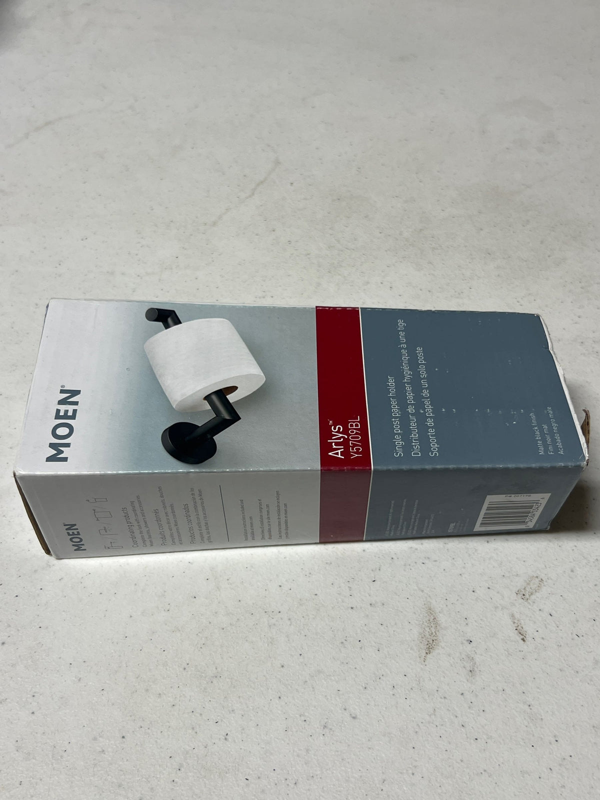 Moen Y5709BL Arlys Wall Mounted Euro Toilet Paper Holder - Matte Black