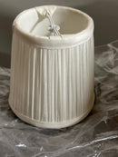 Eggshell Shantung Silk Shirred Pleat Mini Deep Drum Shade (00733E)