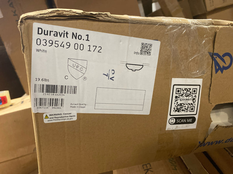 Duravit 03954900172 Duravit No. 1 20-5/8" Rectangular Ceramic Undermount Bathroom Sink with Overflow - White