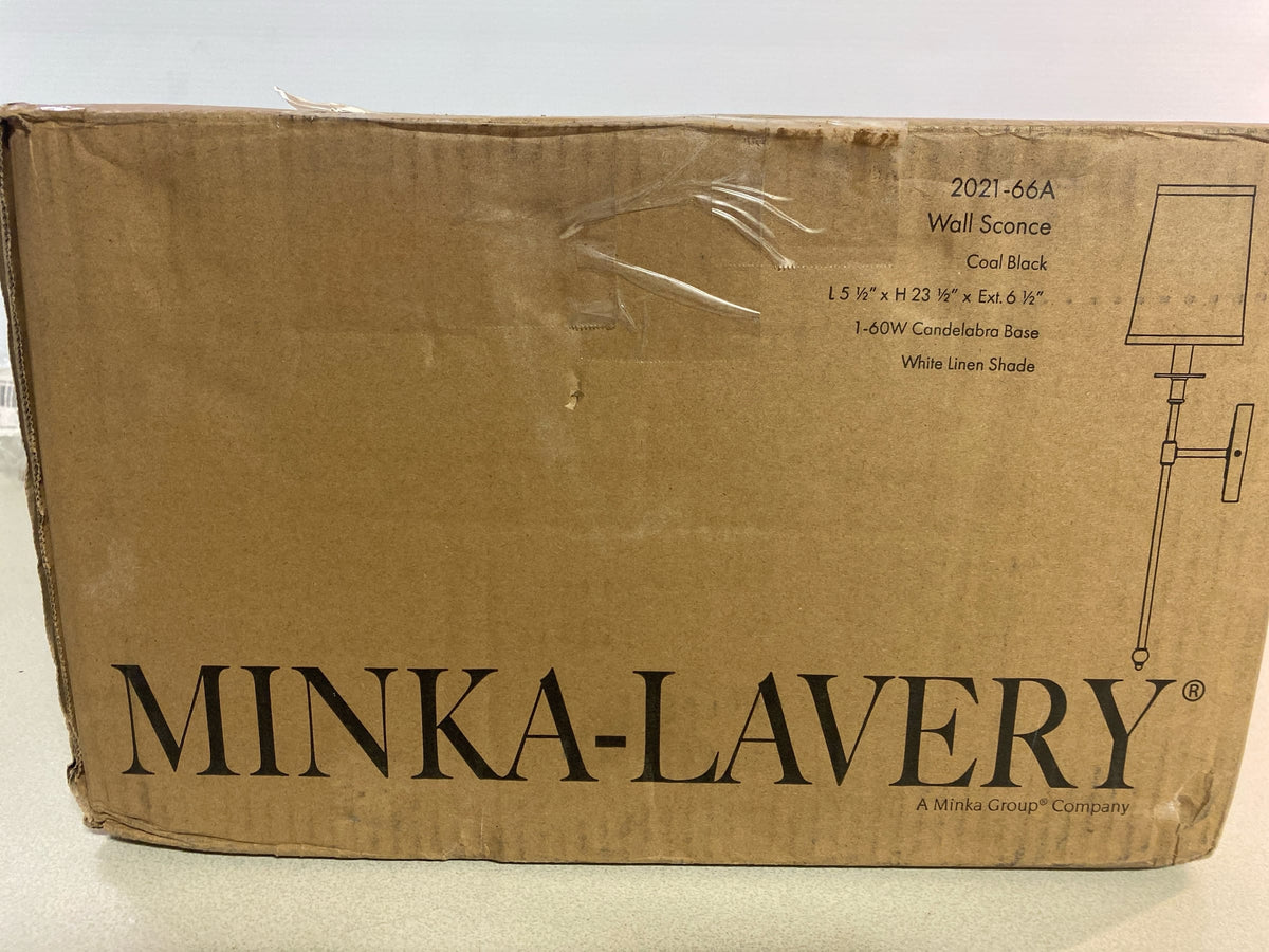 Minka Lavery 2021-66A Calera 23" Tall Wall Sconce with Fabric Shade - Coal