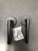 Emtek 5050STUUS19RH Stuttgart Right Handed Non-Turning Two-Sided Dummy Door Lever Set with Square Rose from the Brass Modern Collection - Flat Black
