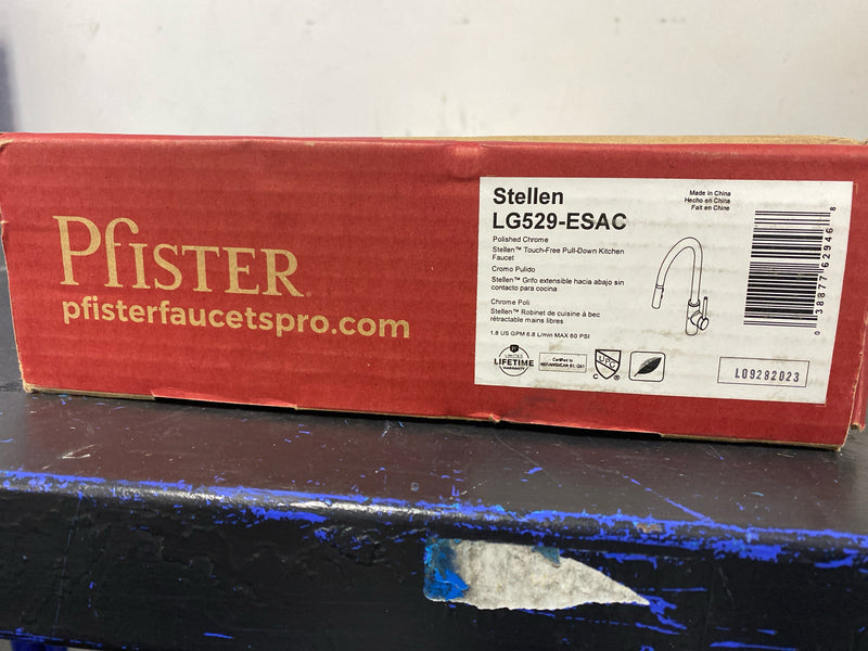 Pfister LG529-ESAC Stellen 1.8 GPM Touchless Single Hole Pull Down Kitchen Faucet - Includes Escutcheon Plate - Polished Chrome