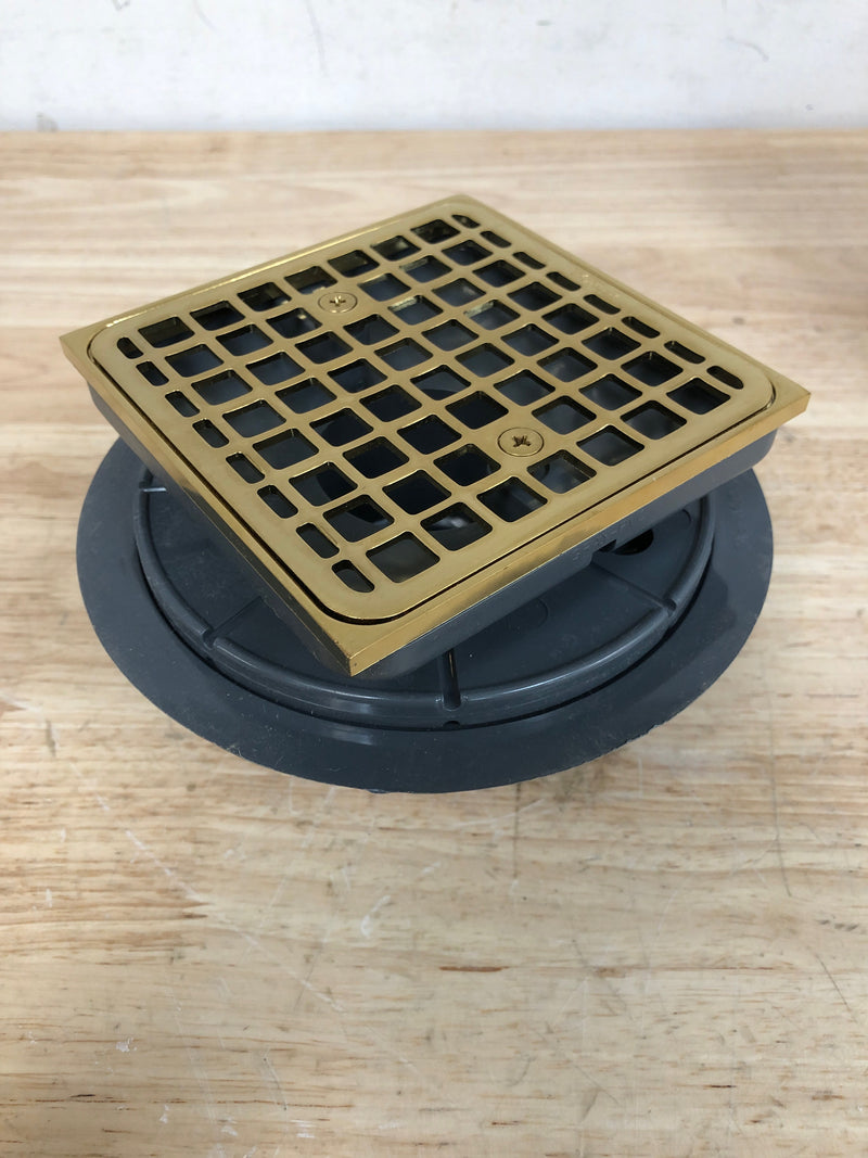 Kohler K-9136-2MB Clearflo Square Design Tile-In Shower Drain - Vibrant Brushed Moderne Brass