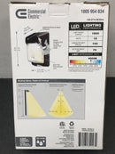 Commercial electric PRWX15-V-PC-4K-BZ 75W Equivalent Integrated LED Bronze Outdoor Wall Pack Over Door Light, 1500 Lumens