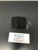 Deltana S44R51B 4" x 4" Plain Bearing 5/8" Radius Corners Mortise Hinge - Pair - Black