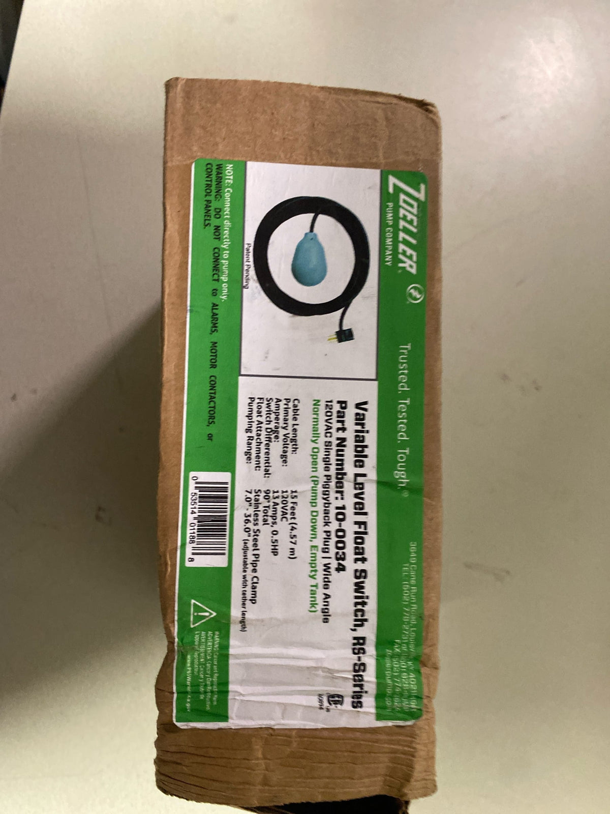 Zoeller 10-0034 Switch-Mate Variable Level Float Switch (115V-13A) with 15' Cord - N/A