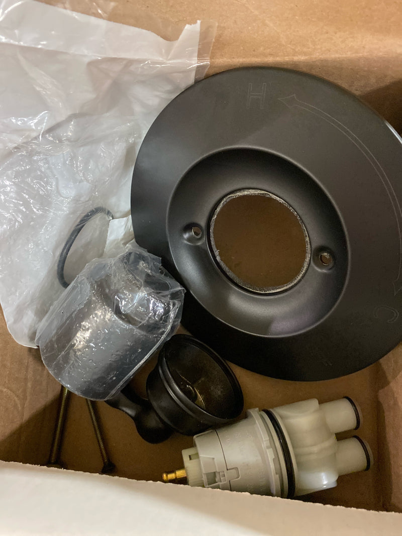 Delta Woodhurst 14 Series Single-Function Valve Trim Kit, Matte Black Handle Set for Shower Faucet System, Matte Black T14032-BL (Valve Not Included)