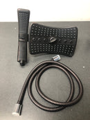 BRIGHT SHOWERS Four Spray Settings Shower Head Set Oil Rubbed Bronze and Black Finishing with 60" Long Stainless Steel Shower Hose