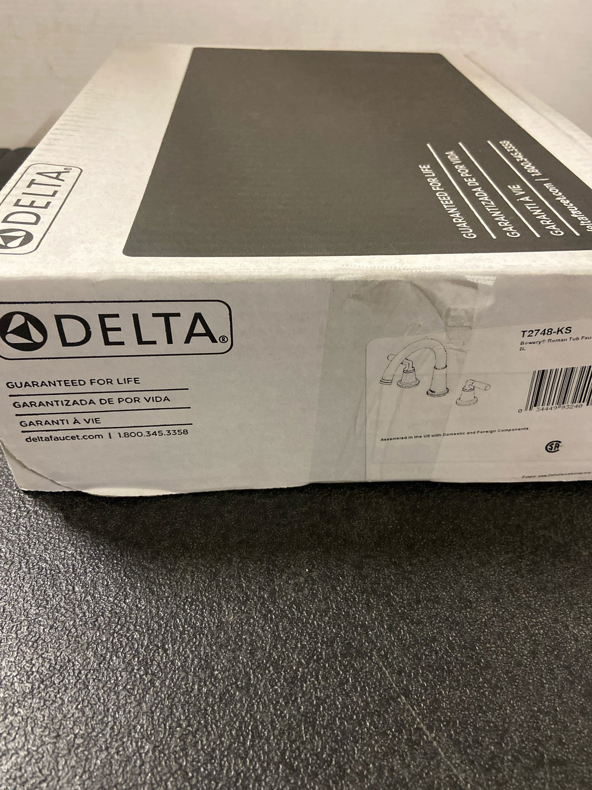 Delta T2748 Bowery Deck Mounted Roman Tub Filler - - Black Stainless