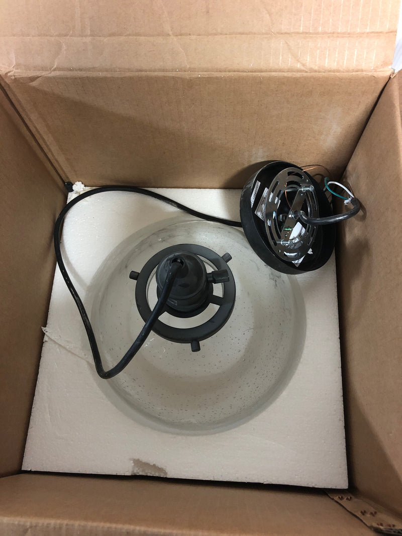 Regency Hill Kristov Black Mini Pendant Lighting Fixture 10 1/2" Wide Farmhouse Industrial Rustic Curved Clear Glass Shade for Dining Room Living House Home Foyer Kitchen Island Entryway