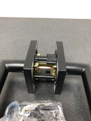 Kwikset 720MILSQT-514 Milan Lever with Square Rose Passage Door Lock with 6AL Latch and RCS Strike Iron Black Finish