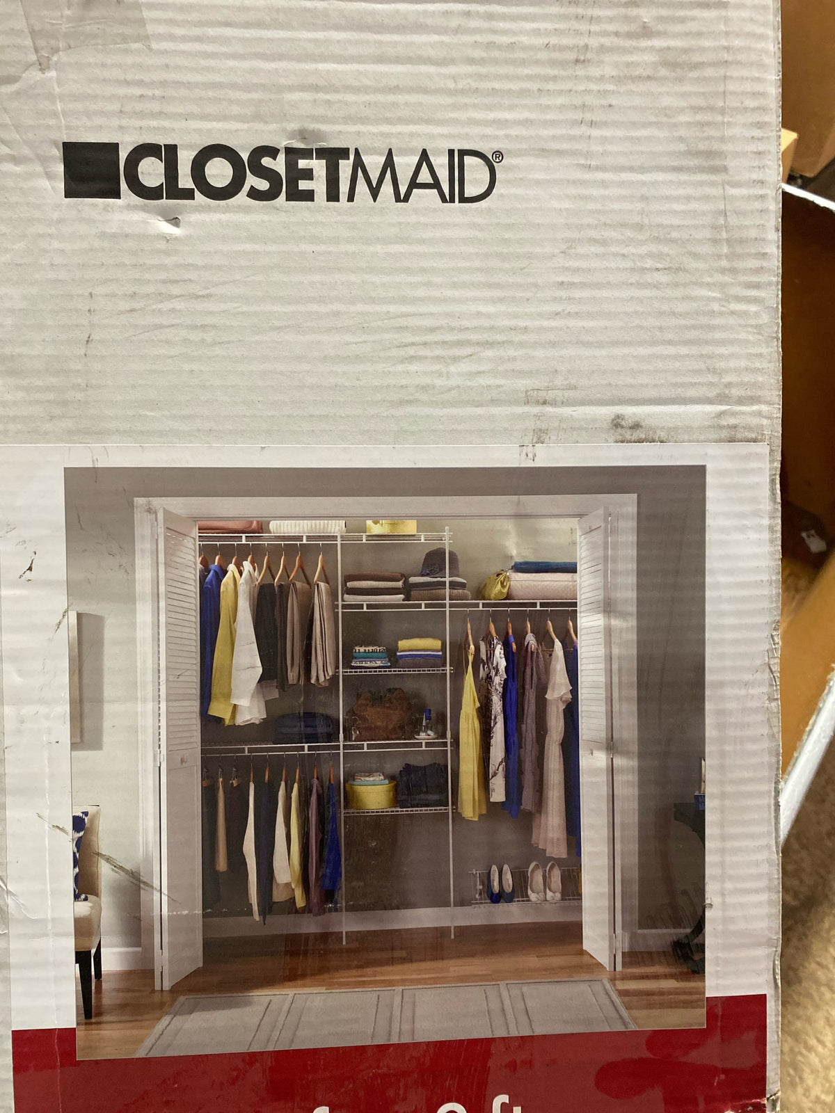 ClosetMaid 1608 Closet Organizer Kit with Shoe Shelf, 5-Foot to 8-Foot, White