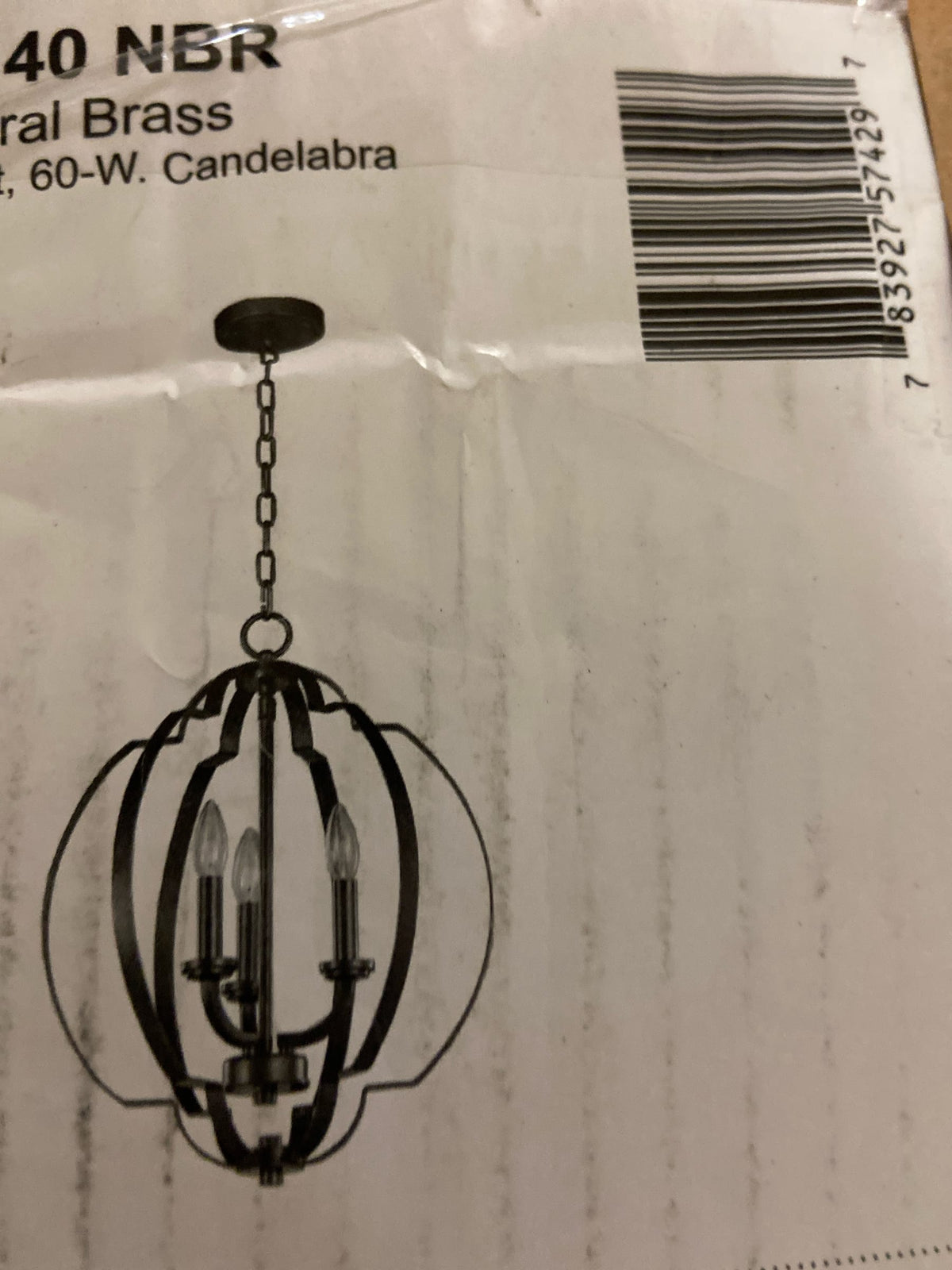Kichler 42140NBR Voleta 3 Light 17" Wide Taper Candle Single Pendant - Natural Brass