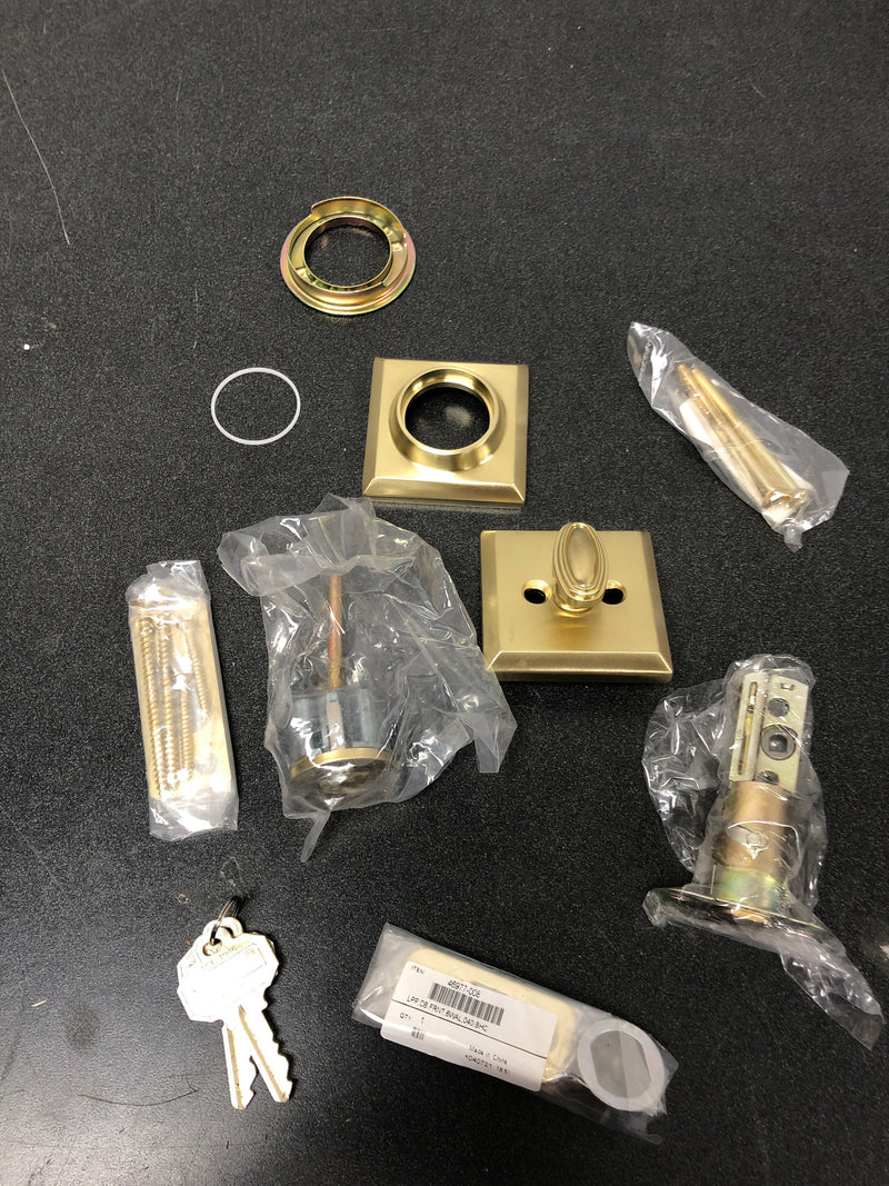 Baldwin SCTSD044 Traditional Square Single Cylinder Keyed Entry Deadbolt - Satin Brass