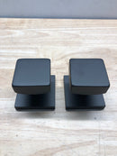 Emtek 505SQUUS19 Modern Square Reversible Non-Turning Two-Sided Dummy Door Knob Set from the Brass Modern Collection - Flat Black