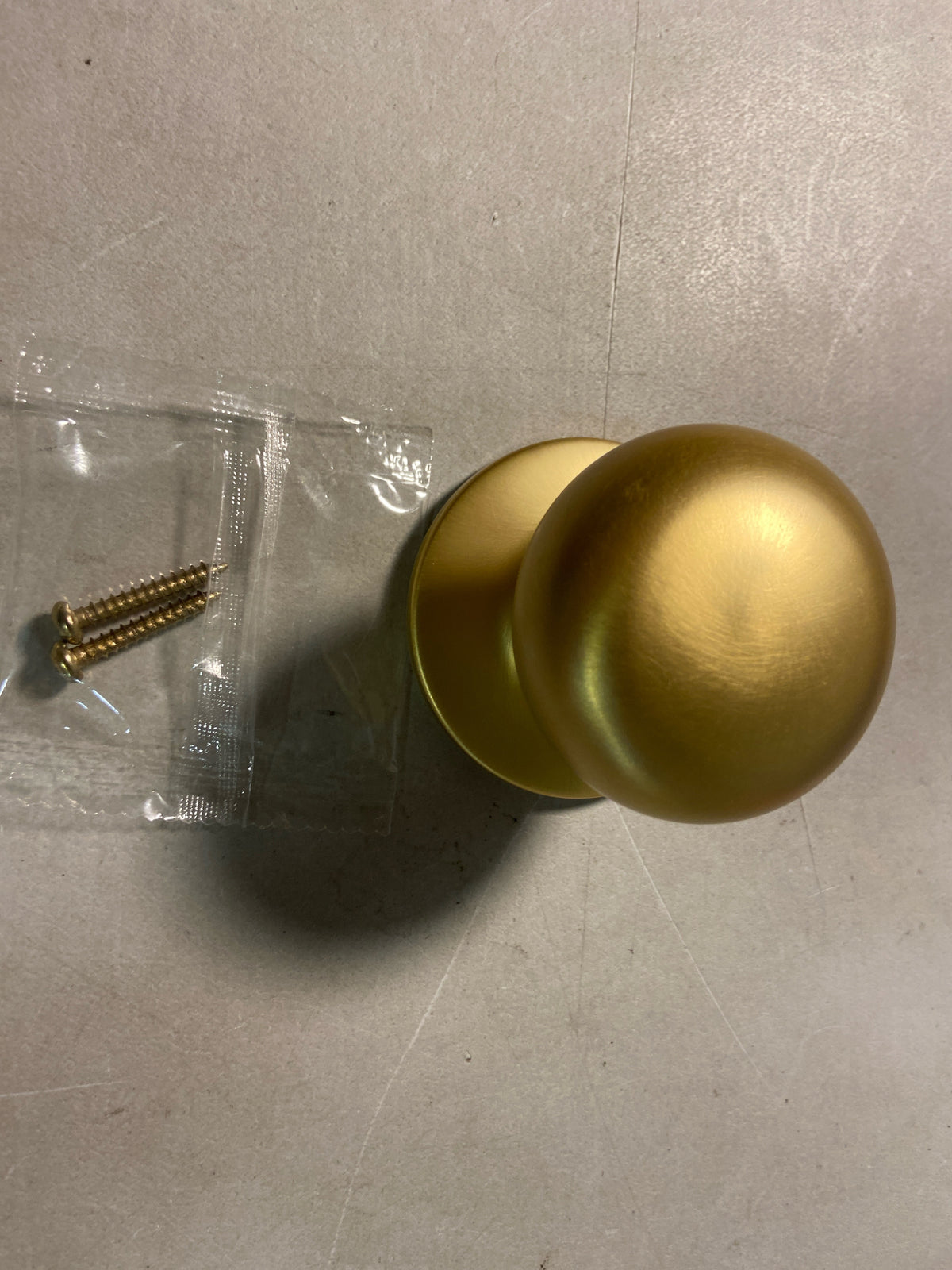 Design House 726950 Cambridge Non-Turning One-Sided Dummy Door Knob with Round Rose - Satin Gold