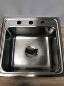 Elkay LR19193 Lustertone 19-1/2" Drop In Single Basin Stainless Steel Kitchen Sink - 3 Faucet Holes