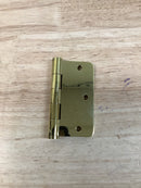 Hickory Hardware 70307-2127 Solid Brass 3.5" x 3.5" - 1/4" Radius Corner Plain Bearing Arc Pattern 6 Hole Door Hinge - Lifetime Brass