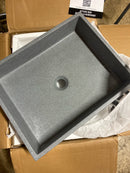 Vigo VG04069 Coca Gothic 19" L x 15" W x 5" H Rectangular Concrete Vessel Bathroom Sink - Gray