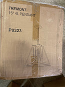 Vaxcel Lighting P0323 Tremont 4 Light 15" Wide Crystal Pendant - Matte Black