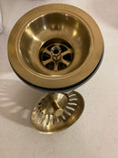 Rohl 735SEG 3 1/2" Basket Strainer without remote pop-up - Satin English Gold