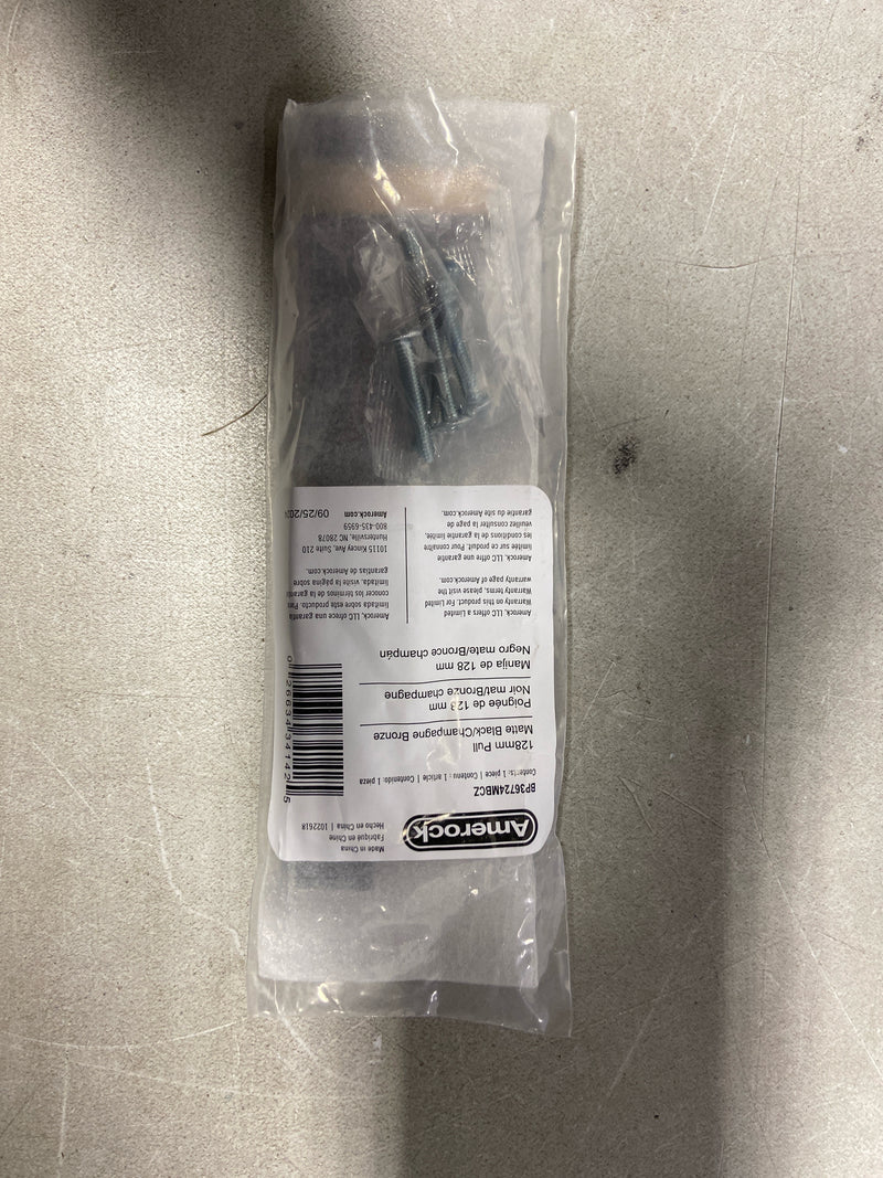 Amerock BP36724MBCZ Mulino 5-1/16 in. (128 mm) Center-to-Center Modern Matte Black/Champagne Bronze Bar Cabinet Pull