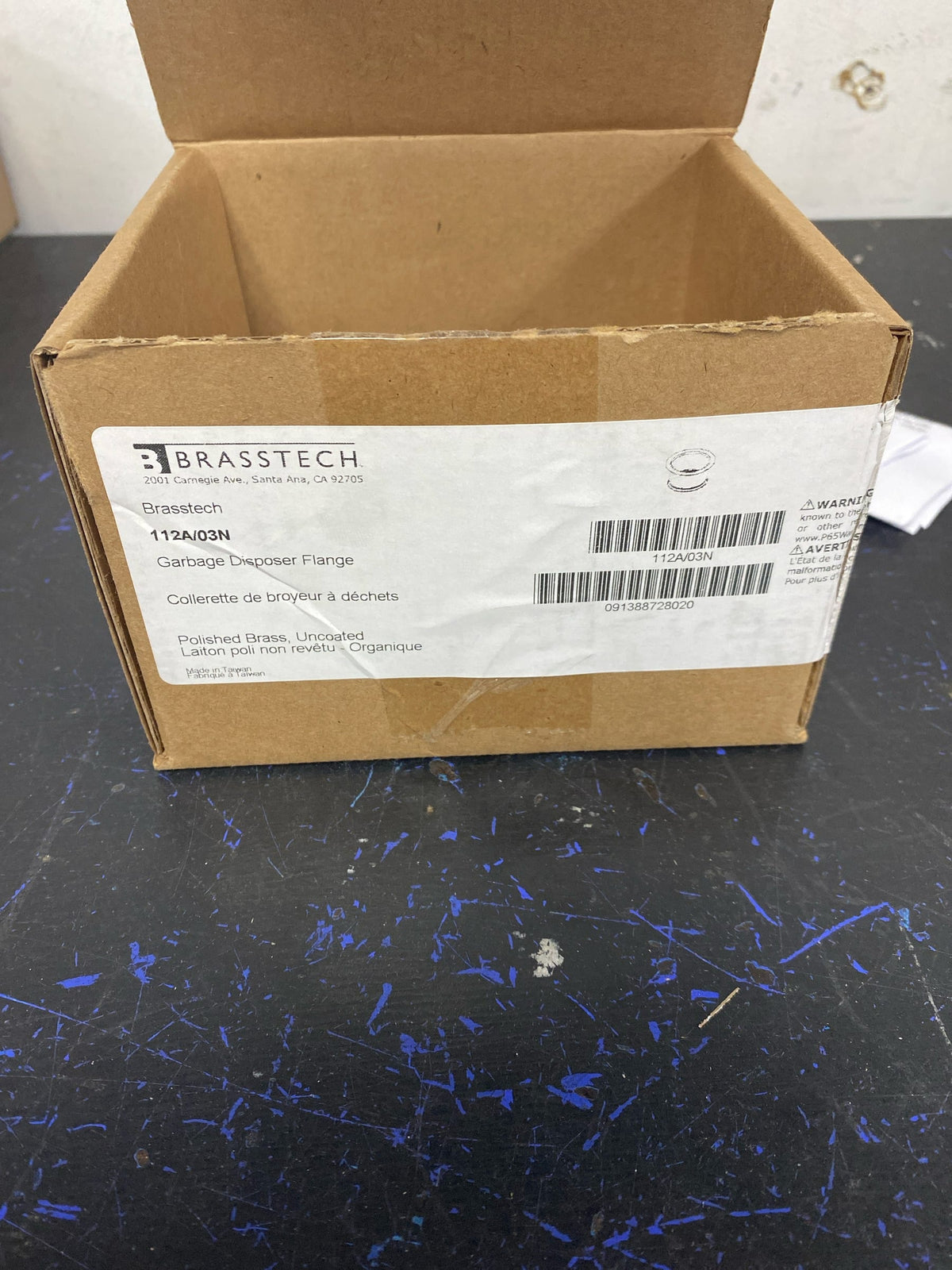 Brasstech 112A/03N Solid Brass Deep Garbage Disposal Flange - Uncoated Polished Brass (Living)