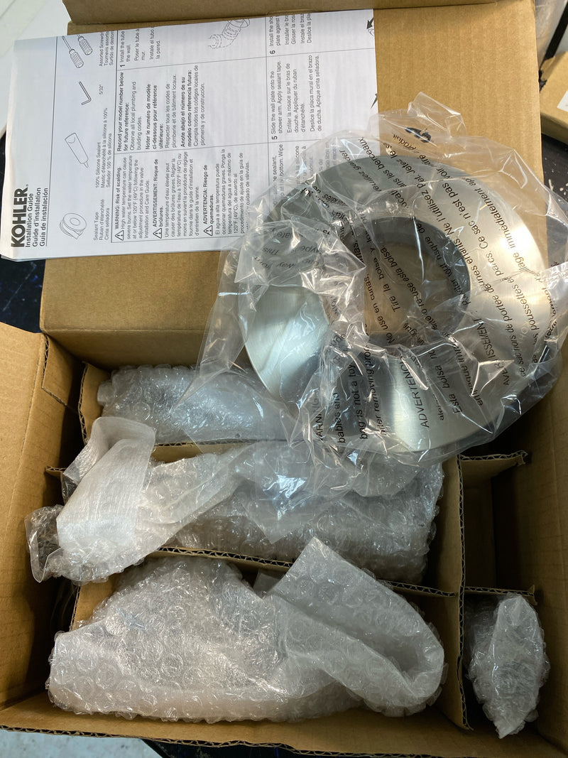 Kohler K-TS22026-4-BN Tempered Tub and Shower Trim Package with 1.75 GPM Single Function Shower Head - Vibrant Brushed Nickel