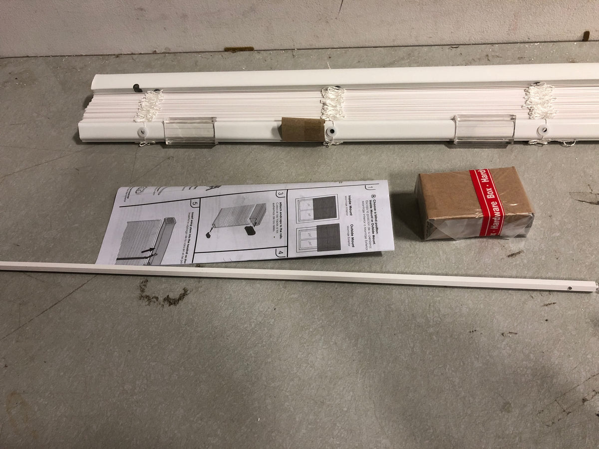 Unbranded 10793478351138 White Cordless Room Darkening Vinyl Mini Blinds with 1 in. Slats-24.5 in. W x 72 in. L (Actual Size 24 in. W x 72 in. L)