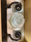 Progress lighting P2707-20 Gather Collection 2-Light Antique Bronze Etched Glass Traditional Bath Vanity Light