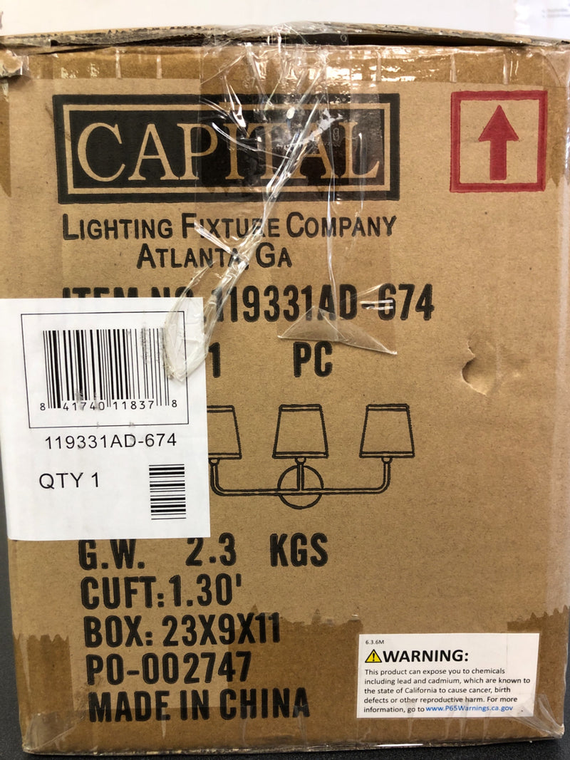 Capital Lighting Dawson 3 Light 26" Wide Bathroom Vanity Light - Aged Brass