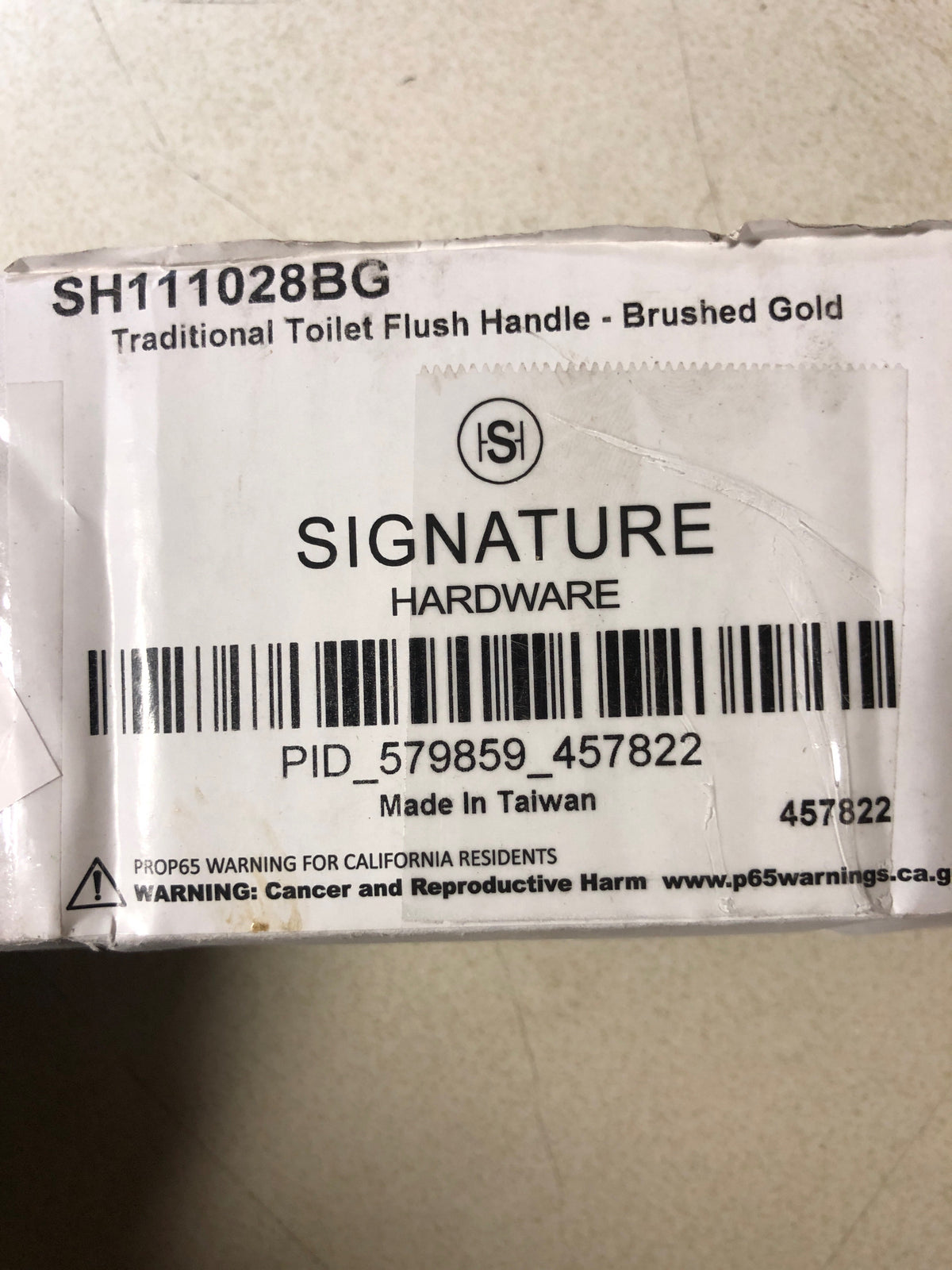Signature Hardware SH111028BG Traditional Toilet Flush Handle - Brushed Gold